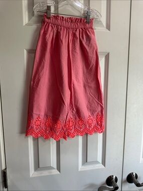 NEW GAP Coral Pink Eyelet Hem Midi Skirt size 3